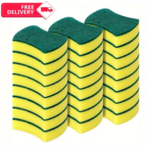 10pcs Cleaning Sponges Dish Scrubber Soft & Heavy Duty Microfiber Kitchen Sponge
